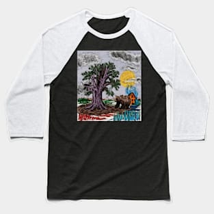 watercolor bear weird tree with house Baseball T-Shirt